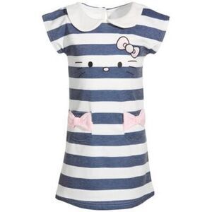 Hello Kitty Striped Embroidered Dress